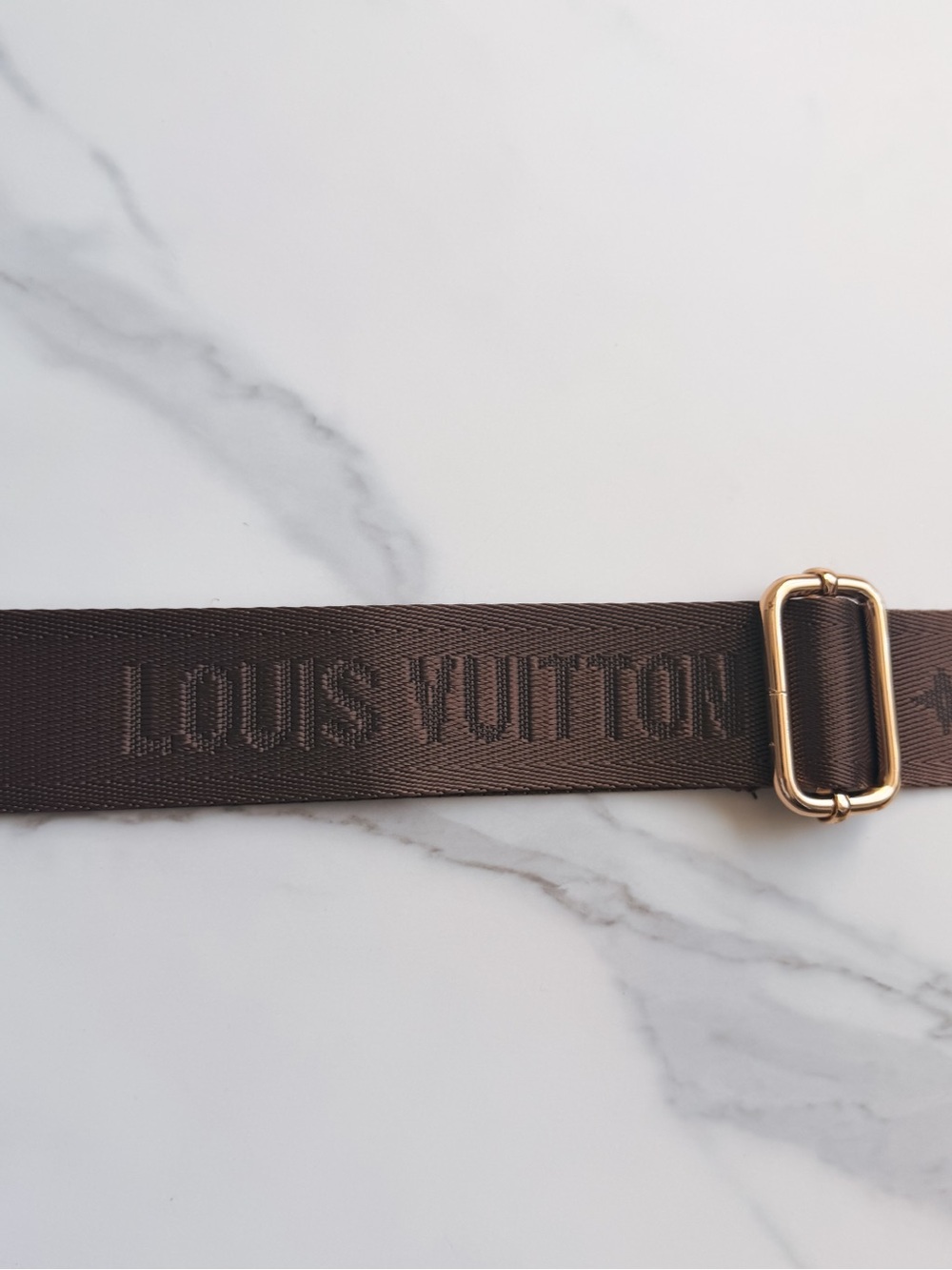 LV Designer Logo guitar Strap with Gold Hardware - Picture 5 of 8